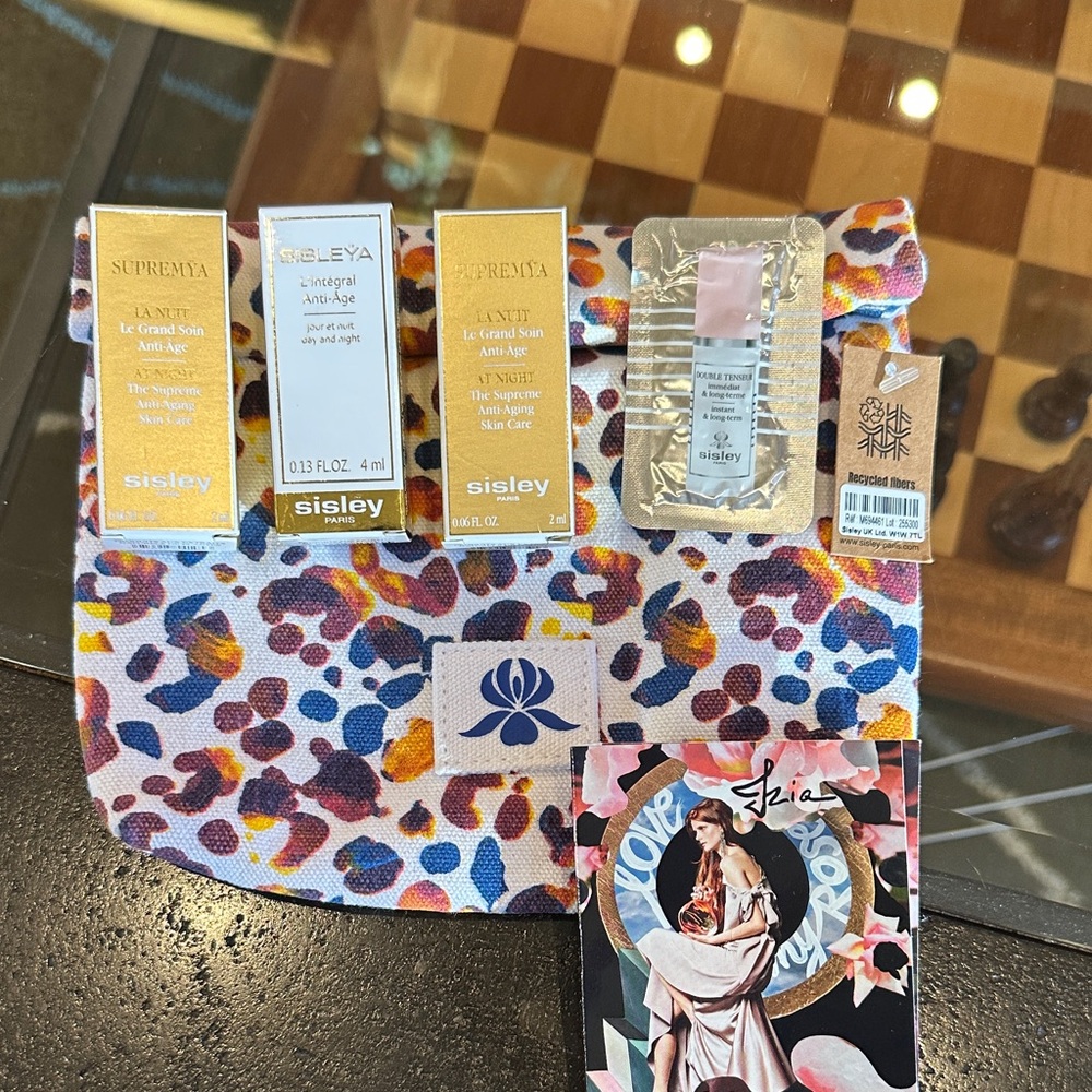 Sisley Skincare Collection with Patterned Pouch